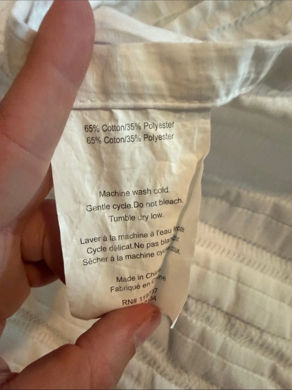 White Quilted Shower curtain - Unbranded